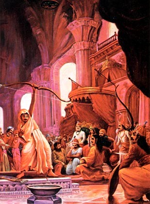 Arjuna conquista Draupadi