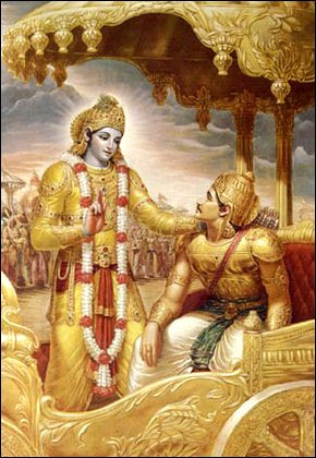 Krishna instrui Arjuna