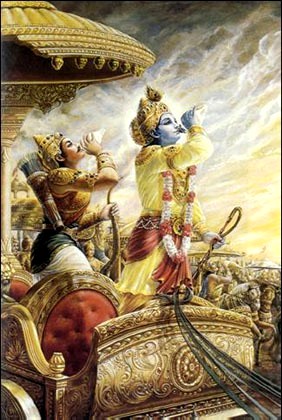 Krishna e Arjuna soam Seus Bzios Transcendentais