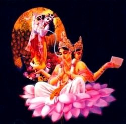 Krishna transmite os Vedas ao corao de Brahma