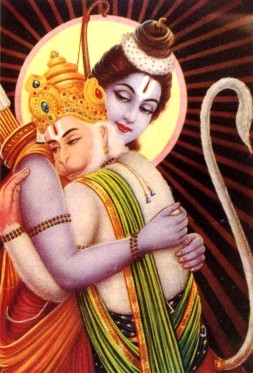 Senhor Ramachandra abraa Seu devoto eterno Hanuman