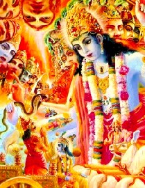 Krishna mostra Sua Forma Universal para Arjuna