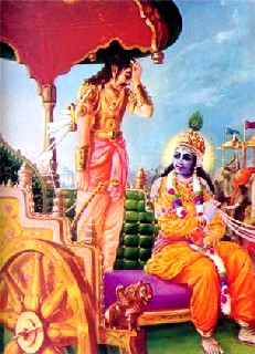 Arjuna começa a se lamentar para Krishna
